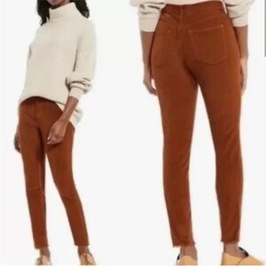 NWT Free People Fired Chestnut Skinny Leg Rust Orange Corduroy Pants Size 31